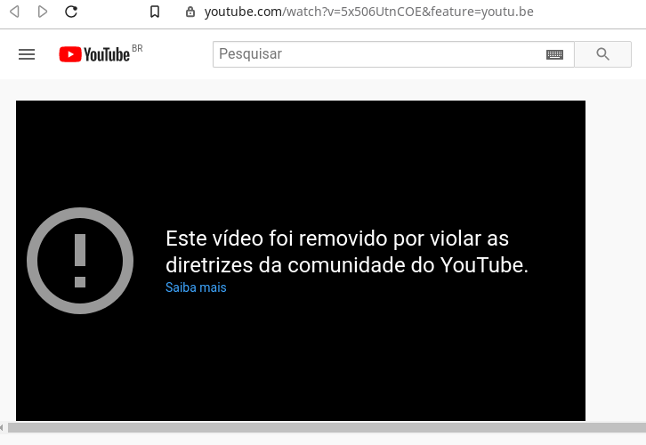 YouTube removeu o vídeo. Acesso em: 19 de maio de 2020.